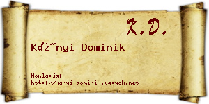 Kányi Dominik névjegykártya
